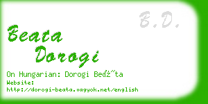 beata dorogi business card